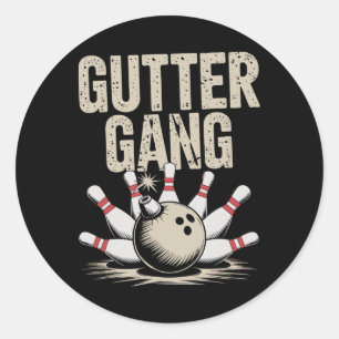 Gutter Gang Bowling 1  Classic Round Sticker