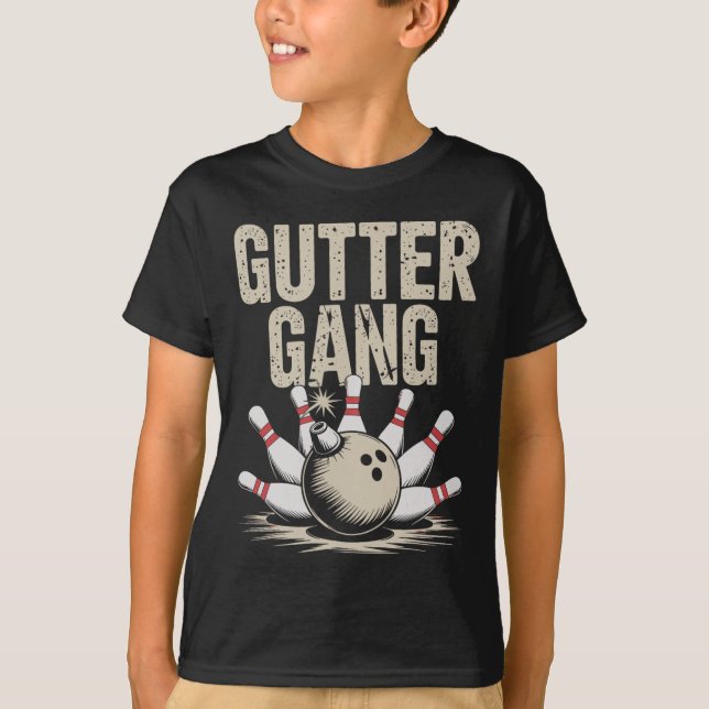 Gutter Gang Bowling 1  T-Shirt (Front)