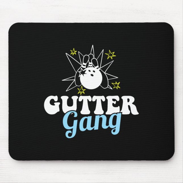 Gutter Gang Funny Bowling Team Club Coach Bowler H Mouse Mat (Front)