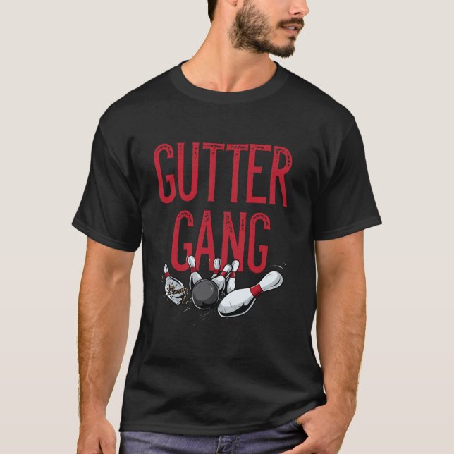 Gutter Gang Funny Family Or Coed Bowling Team Name T-Shirt (Front)