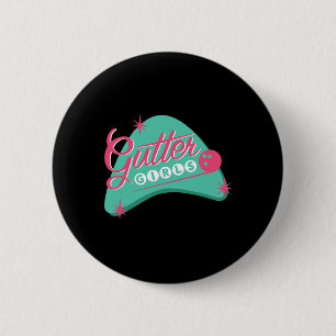 Gutter Girls Bowling League Team Shirt For Women O 6 Cm Round Badge