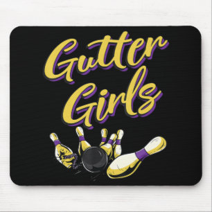 Gutter Girls, Fun Women Girls Bowling Team Name Mouse Mat