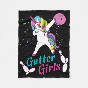 Gutter Girls Unicorn Bowling Team League Night Or Fleece Blanket