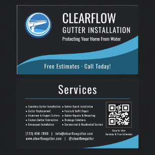 Gutter Installation QR Code Professional Business Card