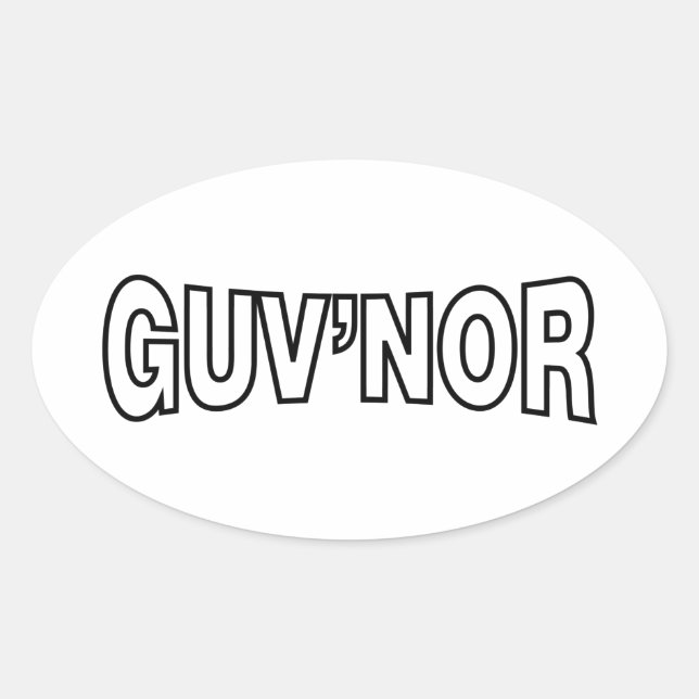 GUV'NOR OVAL STICKER (Front)