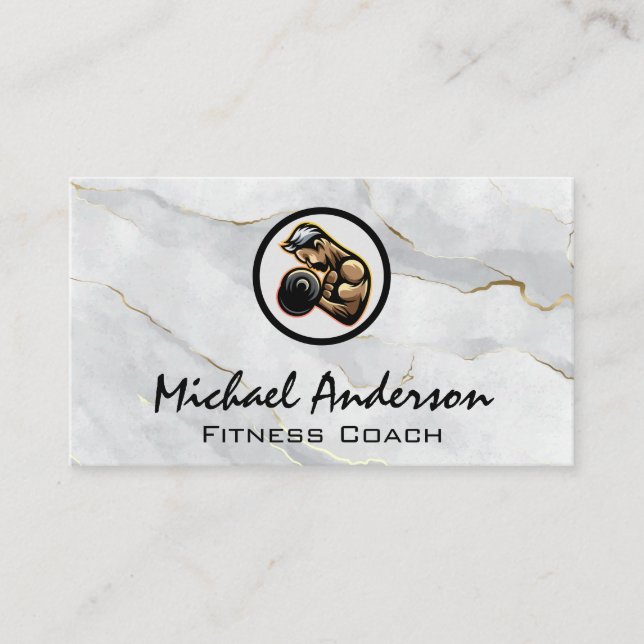 Guy Curling Weights | Fitness Business Card (Front)