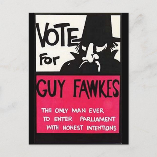 Guy Fawkes campaign Postcard (Front)