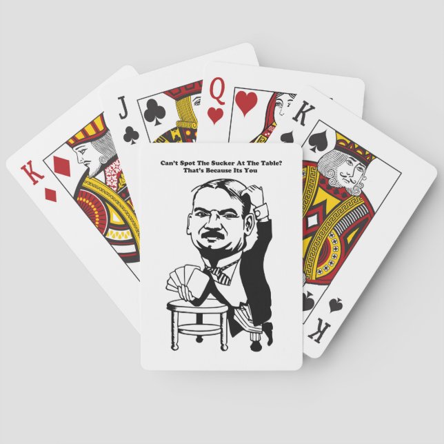  guy gambling poker casino sucker quotes art playing cards (Back)