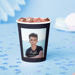 Guy Grad Modern Graduation Custom Photo Paper Cups