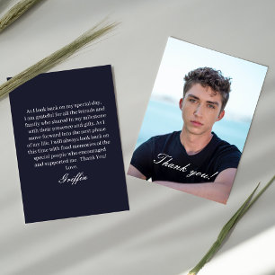 Guy Grad Modern Graduation Thank You Card