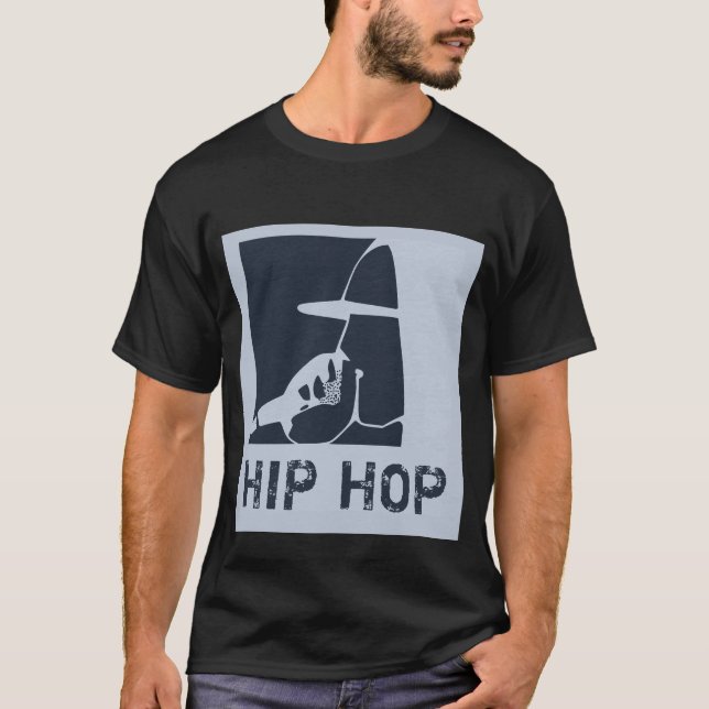 GUY IN HOODIE RAPPING ON THE MIC HIP HOP T-Shirt (Front)