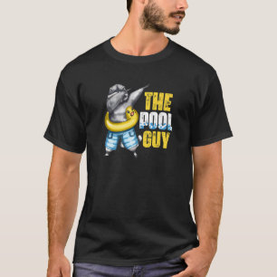 Guy Pool Dabbing Raccoon Vacation Summer Swim Bea T-Shirt
