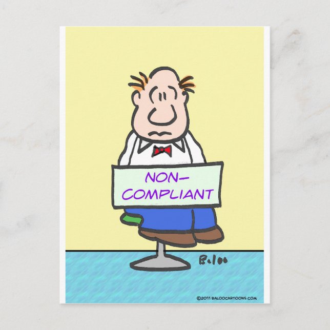 guy punished by wearing non-compliant sign postcard (Front)