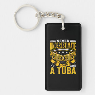 Guy With A Tuba Expert Musician Player Music Key Ring