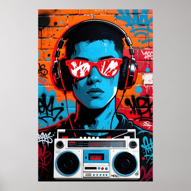 Guy with Red Shades Pop Art Poster (Front)