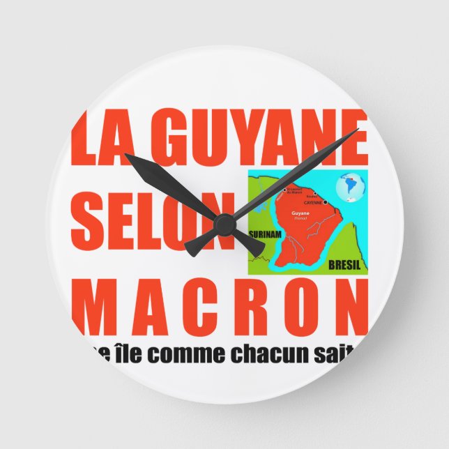 Guyana according to Macron is an island Round Clock (Front)