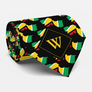 GUYANA Christian Scripture Monogram BLACK Tie