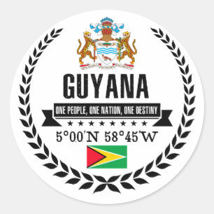 Guyana Classic Round Sticker