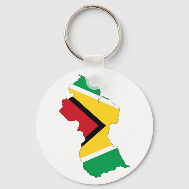 guyana country flag map shape symbol key ring (Front)