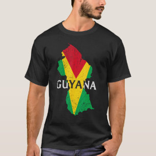 Guyana Country Map Flag Proud Guyanese Patriotic T-Shirt