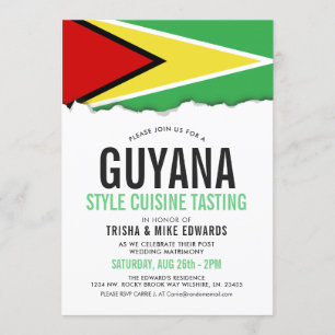 Guyana Cuisine   Party Flag White Invite