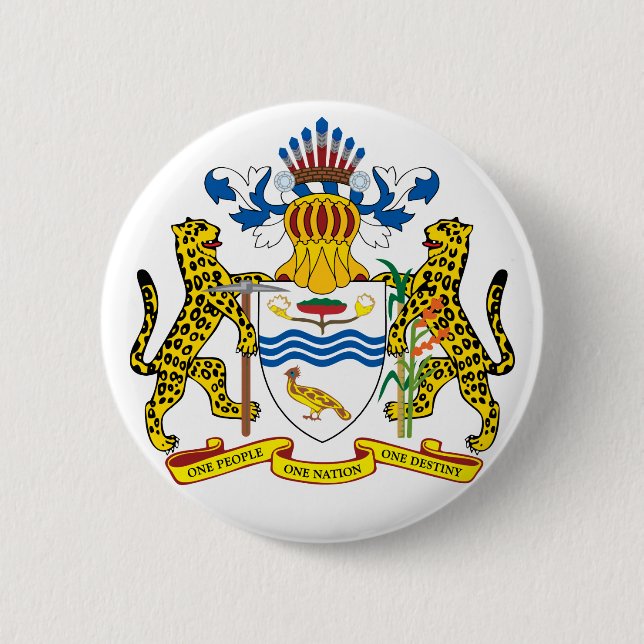 guyana emblem 6 cm round badge (Front)