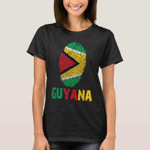 Guyana Finger Print Flag I Love Guyana Travel T-Shirt