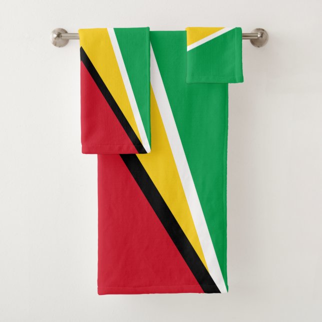 Guyana Flag Bath Towel Set (Insitu)