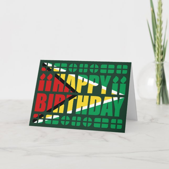 Guyana Flag Birthday Card (Front)