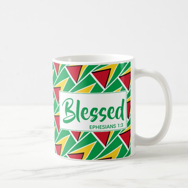 GUYANA FLAG Blessed Customised Christian Scripture Coffee Mug (Right)