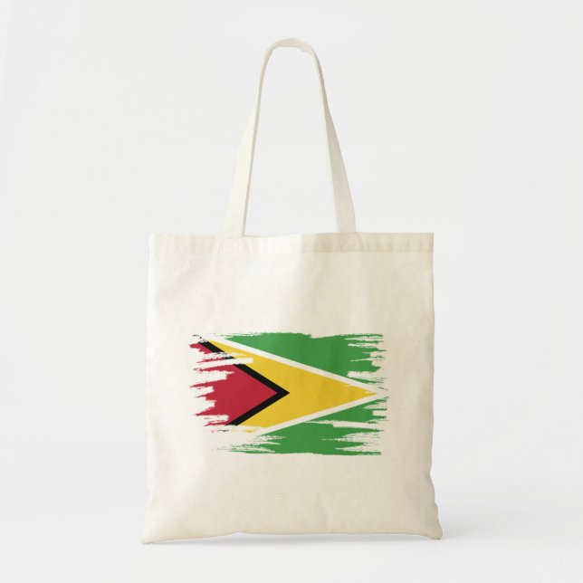 Guyana Flag Brush Art Tote Bag (Front)