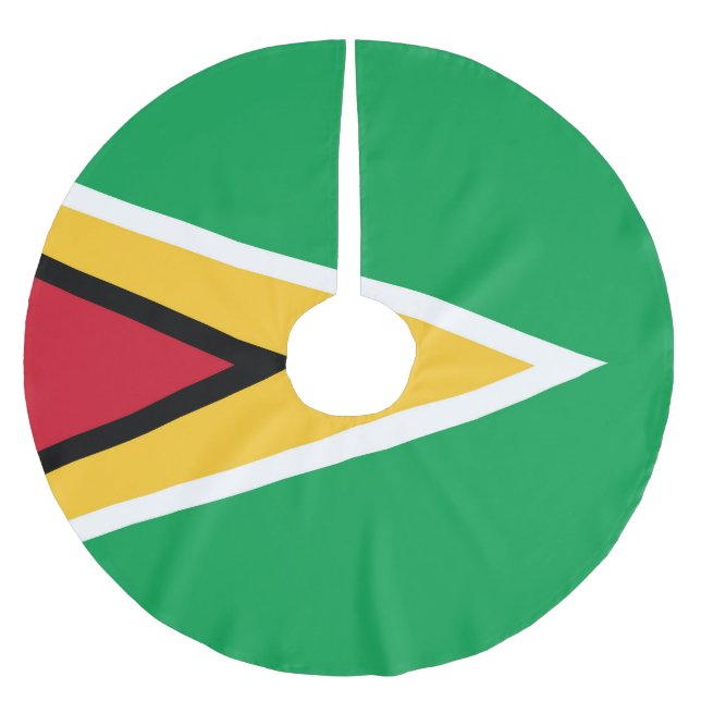 Guyana flag brushed polyester tree skirt (Front)