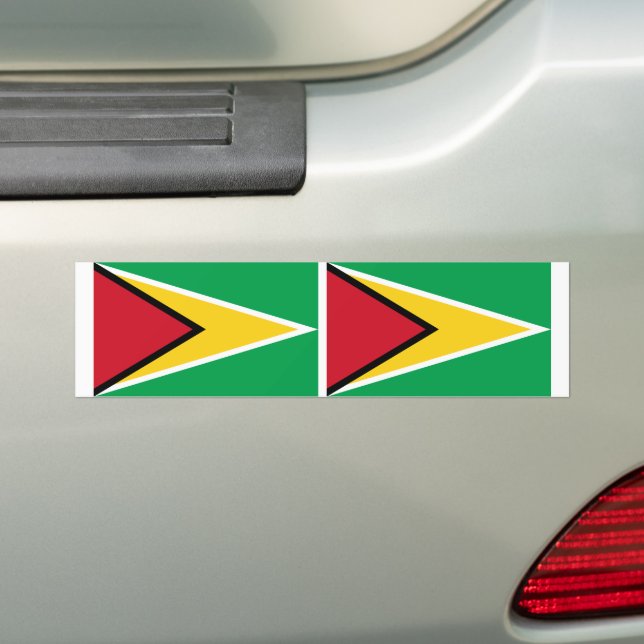 Guyana flag bumper sticker (On Car)