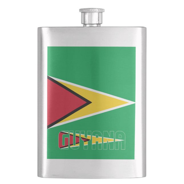 Guyana Flag Elegant Patriotic Flask (Front)