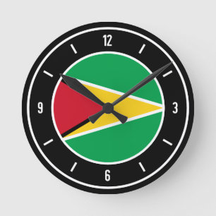 Guyana Flag Elegant Round Clock