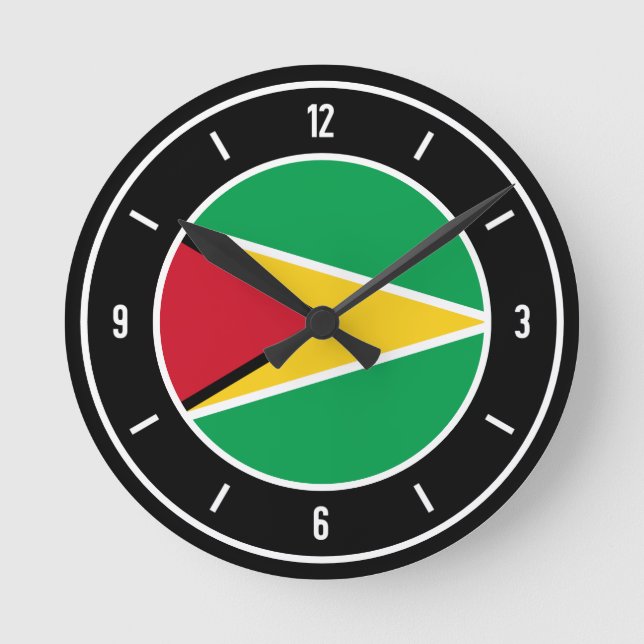 Guyana Flag Elegant Round Clock (Front)