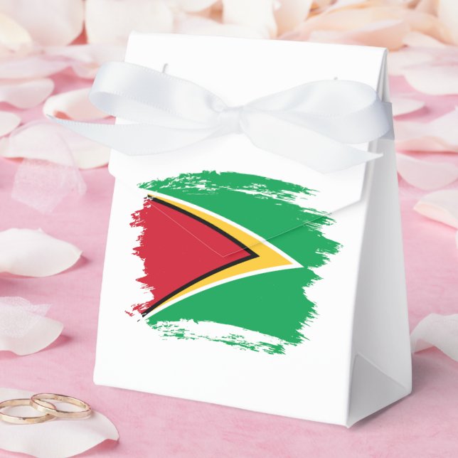 Guyana flag favour box (Wedding)