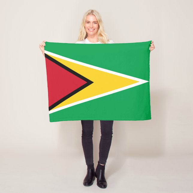 Guyana Flag Fleece Blanket (In Situ)