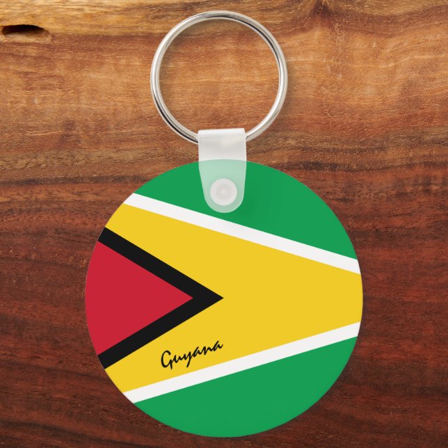 Guyana Flag & Guyana holiday, patriots / sports Key Ring (Front)