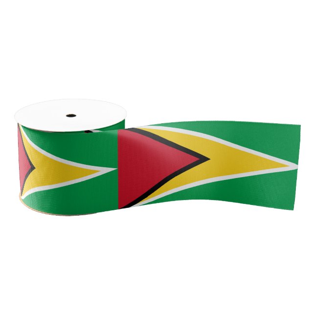 Guyana Flag & Guyana travel, holiday/sports Satin Grosgrain Ribbon (Spool)