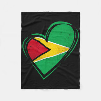 Guyana Flag Guyanese Caribbean Cruise Cricket Kaie Fleece Blanket