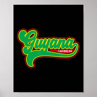 Guyana Flag Guyanese Caribbean Vacation Cruise Cri Poster