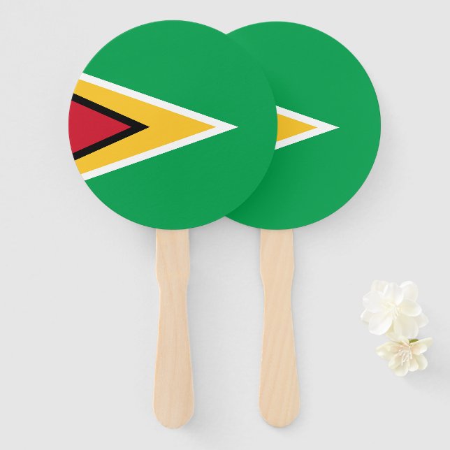 Guyana flag hand fan (Front and Back)