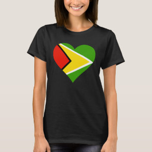 Guyana Flag Heart Guyana  Love Guyana T-Shirt