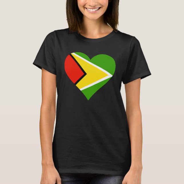 Guyana Flag Heart Guyana  Love Guyana T-Shirt (Front)