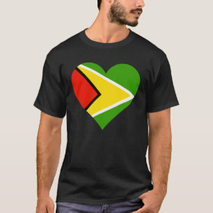 Guyana Flag Heart Guyana  Love Guyana T-Shirt