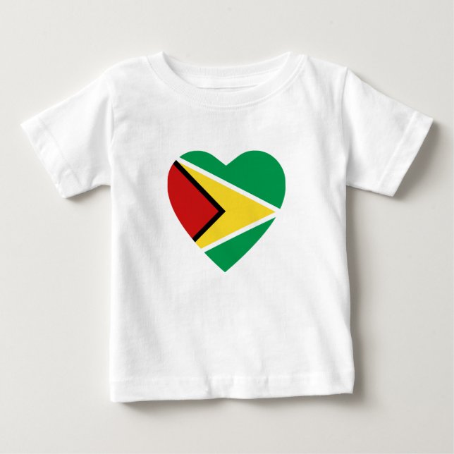 Guyana Flag Heart T-Shirt (Front)