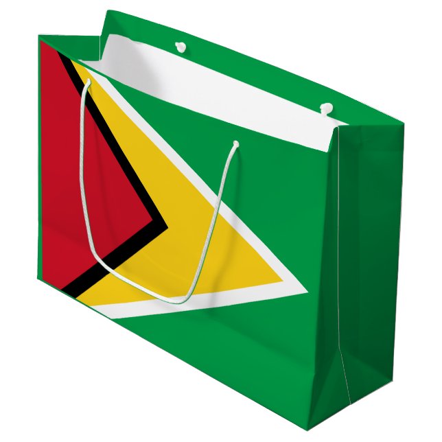 Guyana Flag Large Gift Bag (Front Angled)