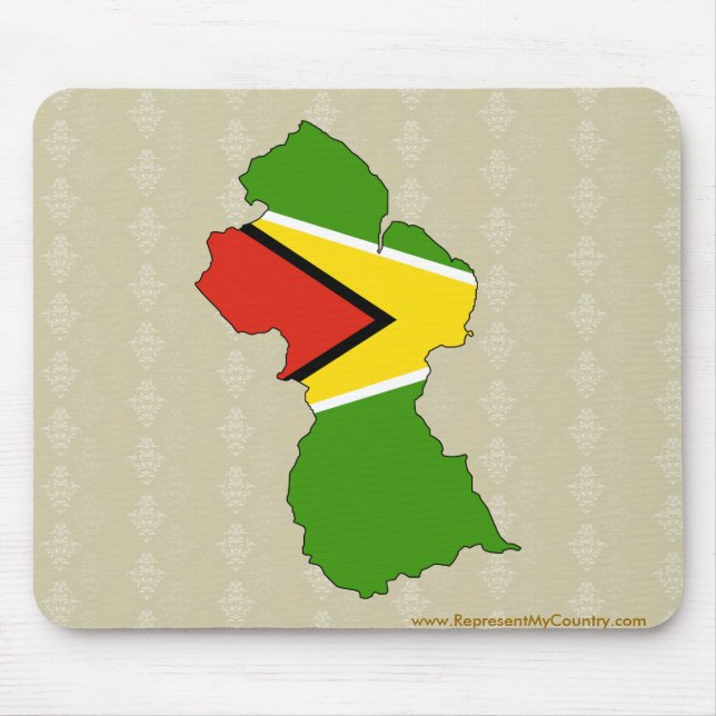 Guyana Flag Map full size Mouse Mat (Front)