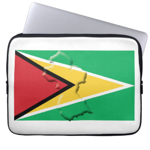 GUYANA Flag Map Patriotic Computer WHITE Laptop Sleeve